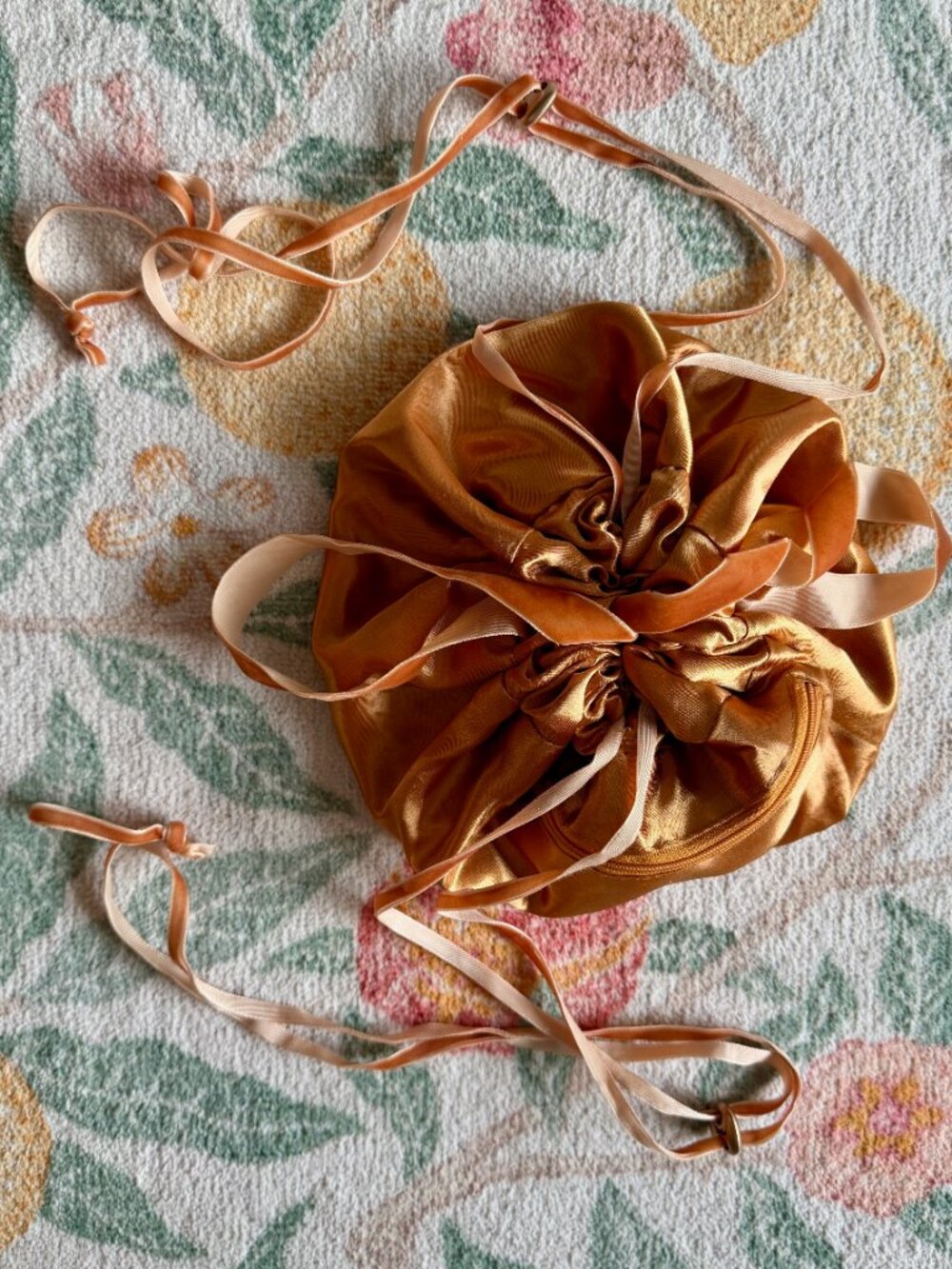 New Live Tinted Satin Drawstring Makeup Pouch Potli Copper